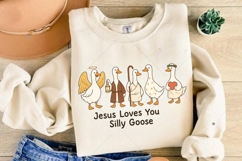 Christian Silly Goose PNG, Faith Based Design, Jesus Loves Product Image 5