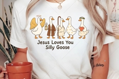 Christian Silly Goose PNG, Faith Based Design, Jesus Loves Product Image 2