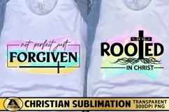 Christian Quotes Sublimation Watercolor PNG T-shirt Design Product Image 1