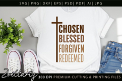 Christian SVG PNG EPS DXF Chosen Blessed Forgiven Redeemed Product Image 3