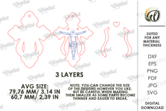 Christian Tiered Tray Decor Laser Cut. Hanging Cross SVG Product Image 2
