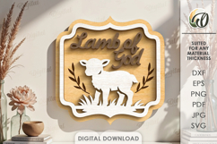 Christian Tiered Tray Decor Laser Cut. Wall Decor SVG Product Image 1