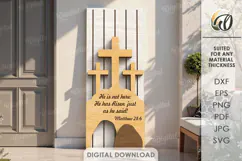 Christian Tiered Tray Decor Laser Cut. Verical Door Sign SVG Product Image 1