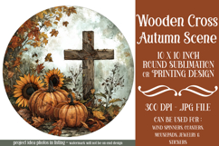 Wooden Cross Wind Spinner, Christian Round Design, Fall, d1 Product Image 1