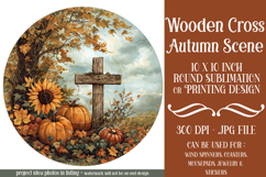 Wooden Cross Wind Spinner, Christian Round Design, Fall, d11 Product Image 1
