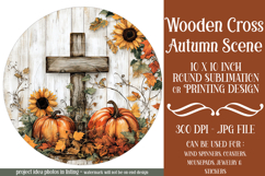 Wooden Cross Wind Spinner, Christian Round Design, Fall, d12 Product Image 1