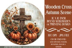 Wooden Cross Wind Spinner, Christian Round Design, Fall, d2 Product Image 1