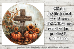 Wooden Cross Wind Spinner, Christian Round Design, Fall, d2 Product Image 2