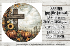 Wooden Cross Wind Spinner, Christian Round Design, Fall, d4 Product Image 2