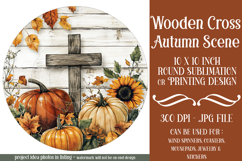 Wooden Cross Wind Spinner, Christian Round Design, Fall, d6 Product Image 1