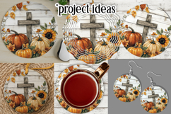 Wooden Cross Wind Spinner, Christian Round Design, Fall, d6 Product Image 3