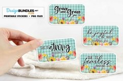 Bible Verse Printable Stickers | Spring Floral Stickers Product Image 1