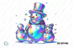 Christmas Snowman PNG Clipart, Christmas Sublimation Designs Product Image 1