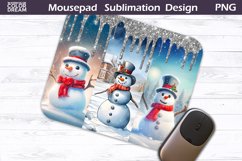 Christmas MousePad Sublimation | Snowman Mouse Pad Product Image 1