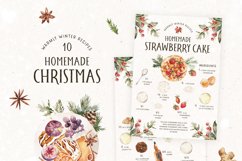 HOMEMADE CHRISTMAS Watercolor Christmas Clipart Product Image 6