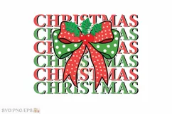 Christmas Coquette Bow SVG Retro Xmas PNG T-shirt Design Product Image 1