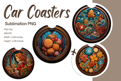 Christmas Ornament Car Coasters Accessories Circle Keychains Product Image 1