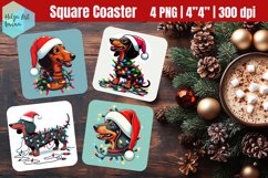 Christmas Dog | Square coaster sublimation Product Image 1