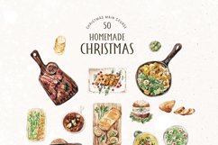 HOMEMADE CHRISTMAS Watercolor Christmas Clipart Product Image 8