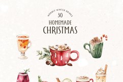 HOMEMADE CHRISTMAS Watercolor Christmas Clipart Product Image 10