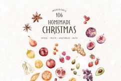 HOMEMADE CHRISTMAS Watercolor Christmas Clipart Product Image 12