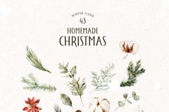 HOMEMADE CHRISTMAS Watercolor Christmas Clipart Product Image 15