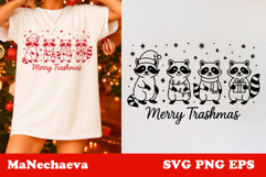 Cute Christmas SVG | Merry Trashmas Raccoon Clipart Product Image 1