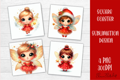Merry Christmas Sublimation Coaster Design Product Image 1
