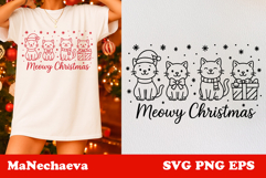Cute Christmas SVG | Meowy Christmas Cat Clipart Product Image 1