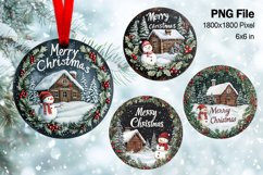 Christmas House Ornament Watercolor Snow House Decorate Product Image 1
