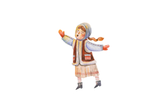Watercolor Christmas Carolers Angel and Christmas Tree Product Image 4