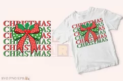 Christmas Coquette Bow SVG Retro Xmas PNG T-shirt Design Product Image 2