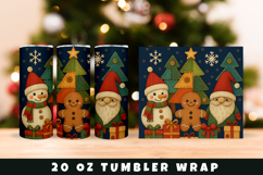 Christmas Patchwork Snowman, Tumbler Wrap Product Image 1