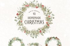 HOMEMADE CHRISTMAS Watercolor Christmas Clipart Product Image 19