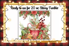 Christmas Watercolor Flowers Sublimation Tumbler Wrap Product Image 2