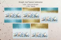 Christmas 20 oz skinny tumbler sublimation with gold and blue glitter