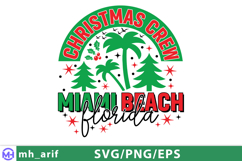 Christmas Crew 2025 Miami BEACH Florida SVG PNG T-shirt Desi Product Image 1