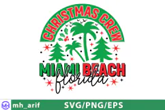 Christmas Crew 2025 Miami BEACH Florida SVG PNG T-shirt Desi Product Image 1