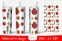 Christmas template for 20 oz skinny tumbler sublimation Product Image 2