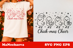 Cute Christmas SVG | Chick-mas Cheer Shirt Clipart Product Image 1