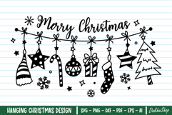 Christmas Svg Hanging Christmas Svg Merry Christmas Svg Png Product Image 1