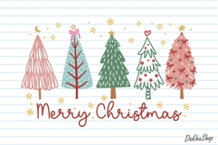 Hand Drawn Christmas Tree SVG, Merry Christmas SVG, PNG Product Image 1