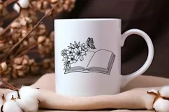 Floral Book Svg, Book With Flower and Butterfly Svg Product Image 6