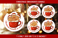 Christmas family gingerbread family round ornament Product Image 1