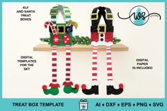 Christmas 3D Elf and Santa Treat Box Set SVG Templates Product Image 1