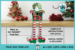 Christmas 3D Elf Treat Box SVG Template Product Image 1