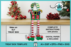 Christmas 3D Elf Treat Box SVG Template Product Image 1