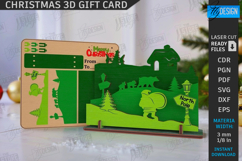 Christmas 3D Gift Cards Laser Cut Bundle|Xmas Pop Up Cards Product Image 4