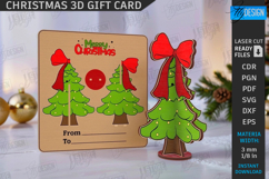 Christmas 3D Gift Cards Laser Cut Bundle|Xmas Pop Up Cards Product Image 5