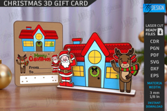 Christmas 3D Gift Cards Laser Cut Bundle|Xmas Pop Up Cards Product Image 8